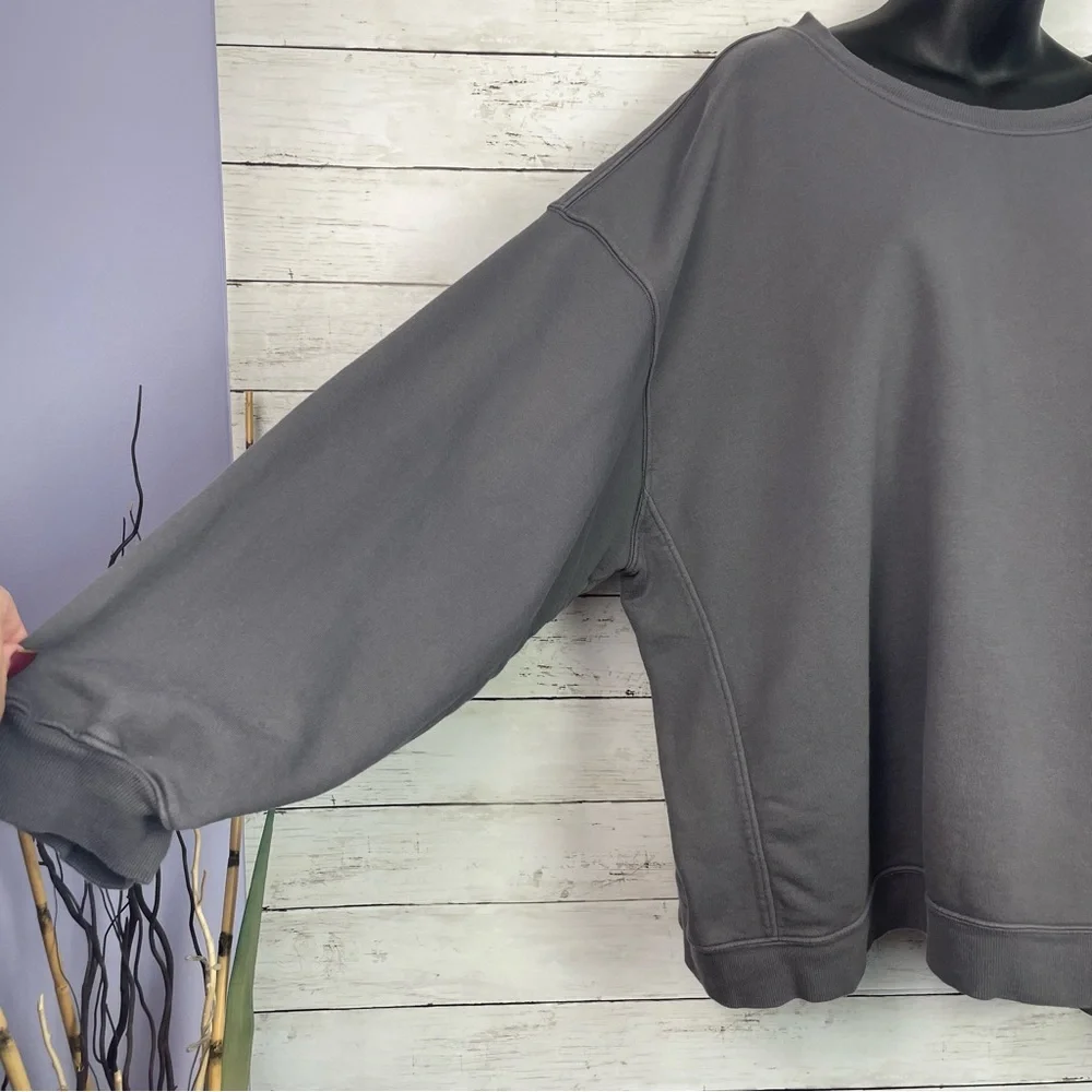 Daily Drills Oversized Crew Neck Sweatshirt Unisex M/L Vintage Black - Picture 5 of 15